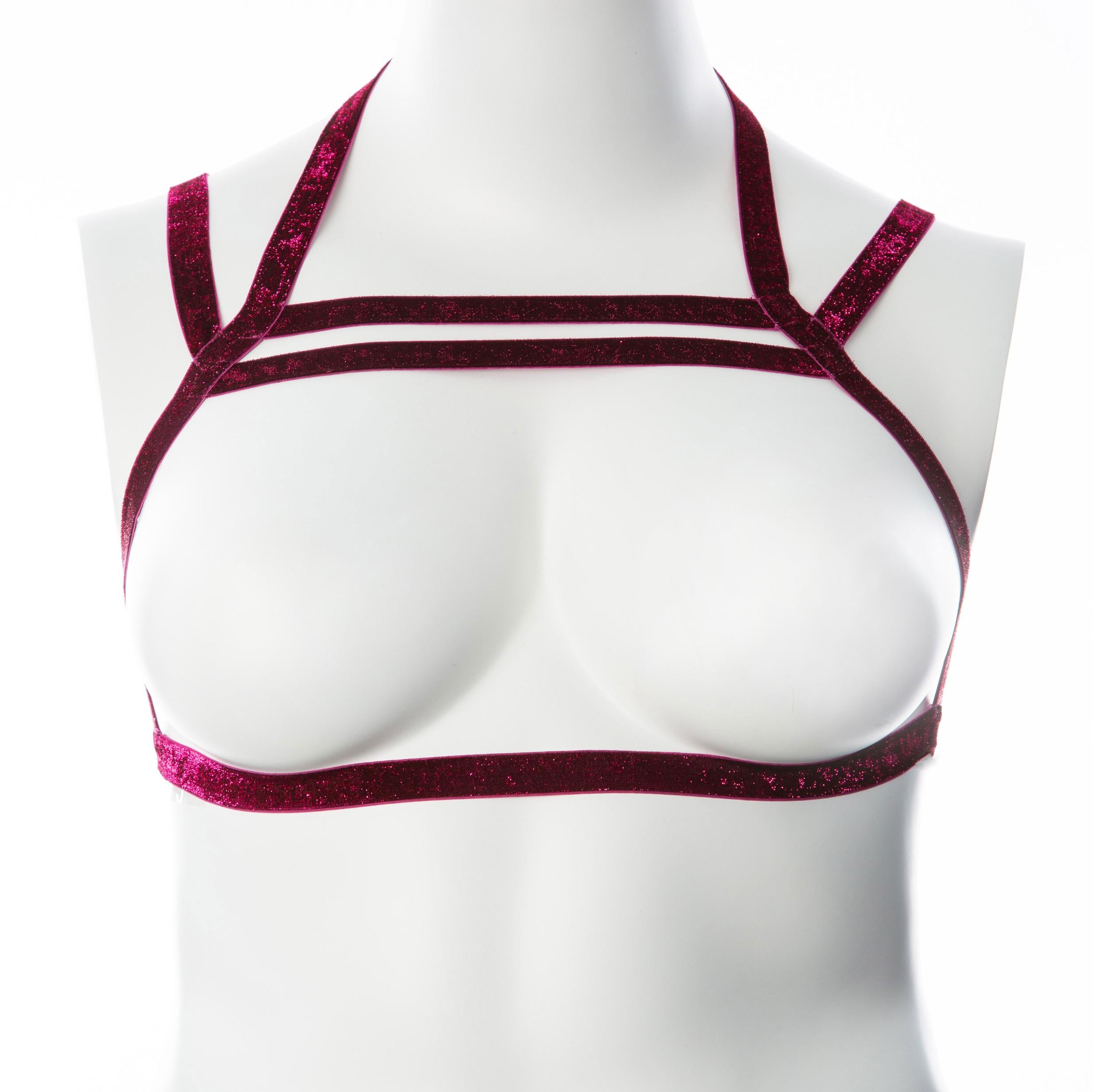 Gender Fluid Sugar Coated Harness - Large-xxlarge - Raspberry-Harnesses & Strap-Ons-Gender Fluid-Andy's Adult World
