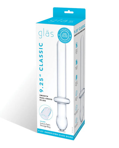 9.25 Inch Classic Smooth Dual-Ended Dildo - Clear-Eco-Friendly-Glas-Andy's Adult World