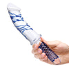 11 Inch Realistic Double Ended Glass Dildo With Handle - Blue/clear-Dildos & Dongs-Glas-Andy's Adult World