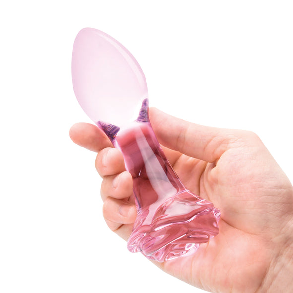 3 Pc Rosebud Butt Plug Set - Pink-Anal Toys & Stimulators-Glas-Andy's Adult World
