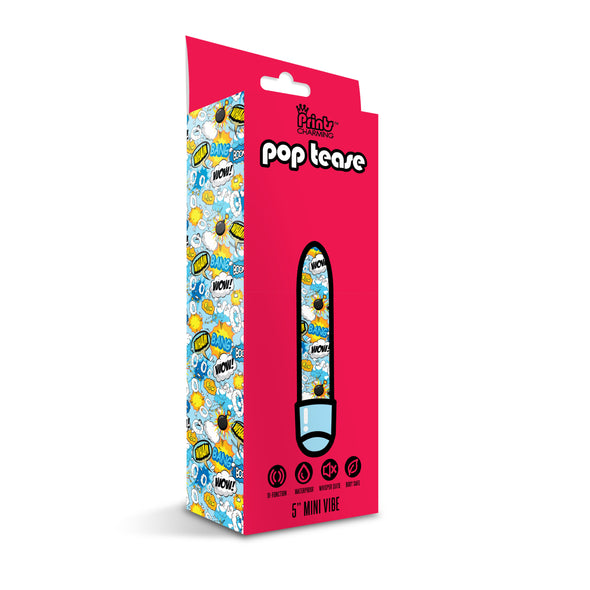 Prints Charming Pop Tease 5 Inch Mini Vibe - Wham Blue-Vibrators-Global Novelties-Andy's Adult World