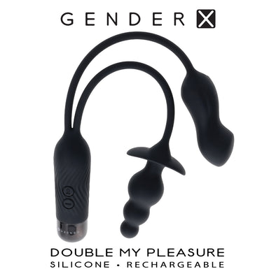 Double My Pleasure - Black-Vibrators-Evolved - Gender X-Andy's Adult World