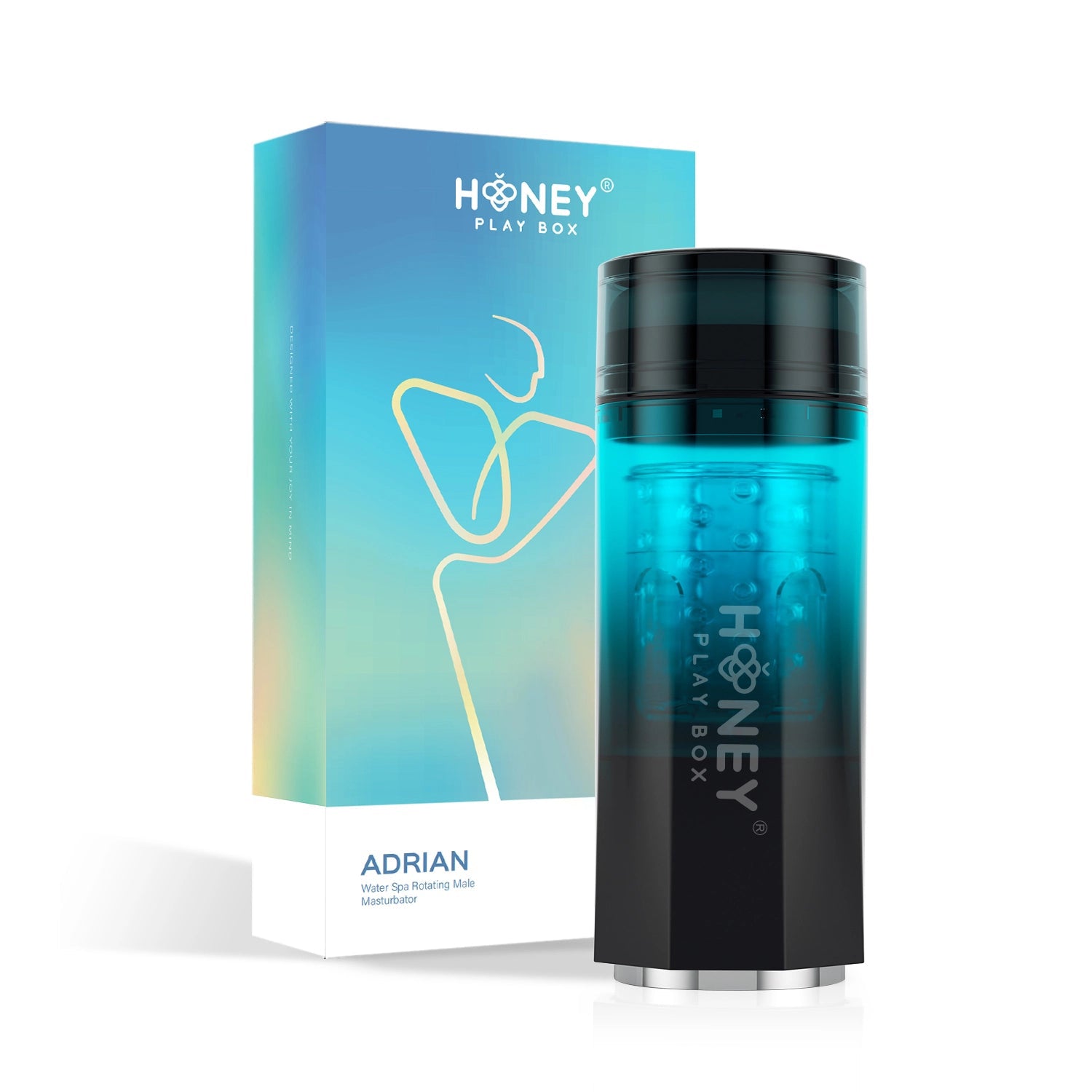 Adrian - Water Spa Rotating Male Masturbator - Blue-Masturbation Aids for Males-Honey Play Box-Andy's Adult World