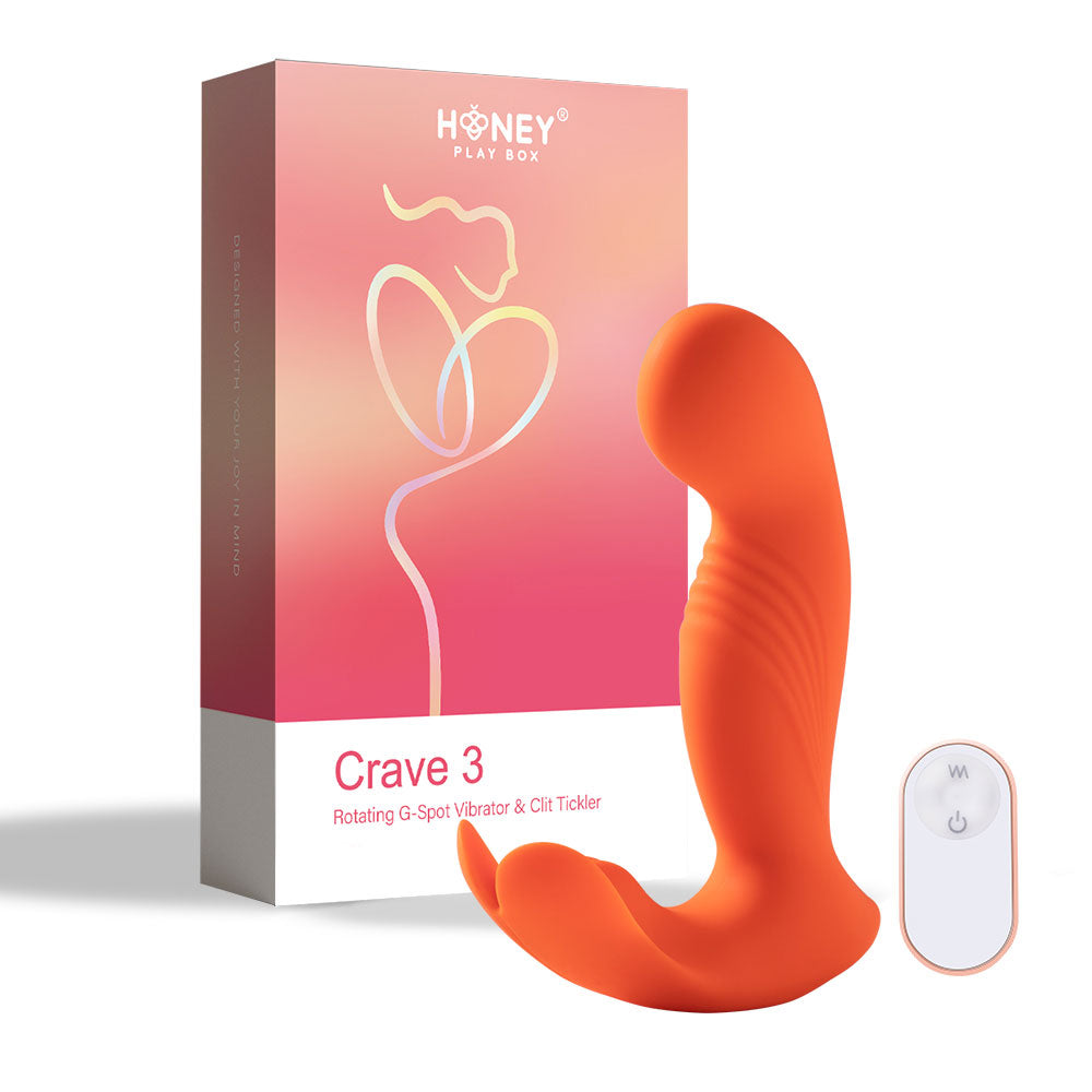 Crave 3 - G-Spot and Clit Vibrator - Orange-Vibrators-Honey Play Box-Andy's Adult World