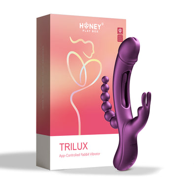 Trilux - App Controlled Rabbit Vibrator - Purple-Vibrators-Honey Play Box-Andy's Adult World