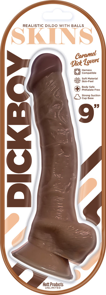 Dickboy - Skins - Dildo With Balls - 9 Inch - Caramel Dick Lovers-Dildos & Dongs-Hott Products-Andy's Adult World