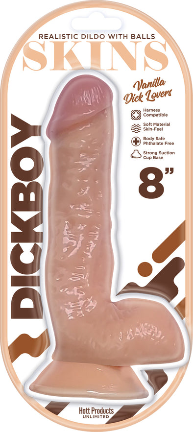 Dickboy - Skins - Dildo With Balls - 8 Inch - Vanilla Dick Lover-Dildos & Dongs-Hott Products-Andy's Adult World