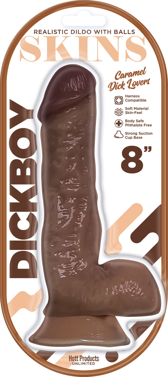 Dickboy - Skins - Dildo With Balls - 8 Inch - Caramel Dick Lover-Dildos & Dongs-Hott Products-Andy's Adult World