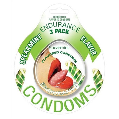 Endurance Condoms - Spearmint - 3 Pack-Condoms-Hott Products-Andy's Adult World