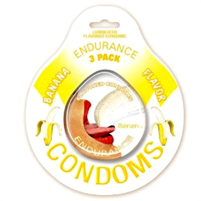 Endurance Condoms - Banana - 3 Pack-Condoms-Hott Products-Andy's Adult World