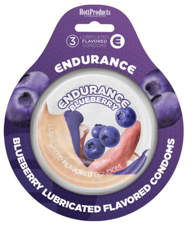Endurance Condoms -Blueberry - 3 Pack-Condoms-Hott Products-Andy's Adult World