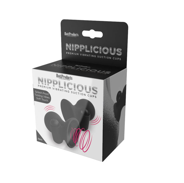 Nipplicious - Vibrating Nipple Suction Cups - Black-Nipple Stimulators-Hott Products-Andy's Adult World