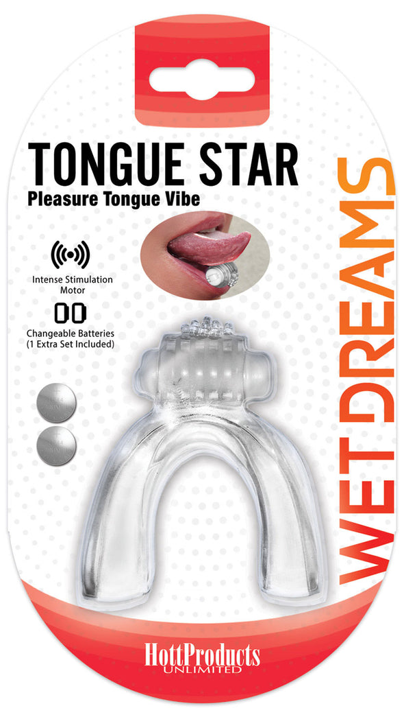 Wet Dreams Tongue Star - Clear-Vibrators-Hott Products-Andy's Adult World