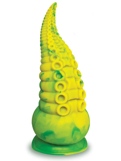 Alien Nation Octopod Silicone Rechargeable Vibrating Creature Dildo - Yellow and Green-Dildos & Dongs-Icon Brands-Andy's Adult World