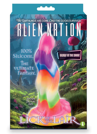 Alien Nation Lick of the Lair Silicone Glow in the Dark Creature Dildo - Multicolor-Dildos & Dongs-Icon Brands-Andy's Adult World