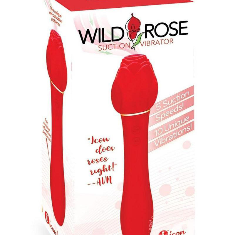 Wild Rose Suction Vibrator - Red-Vibrators-Icon Brands-Andy's Adult World