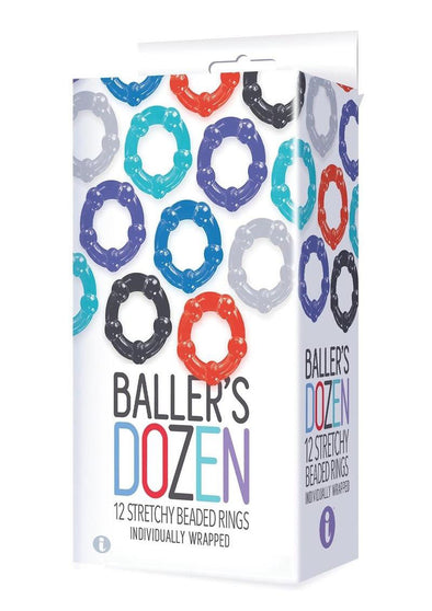 The 9's - Baller Dozen Beaded - 12 Pc Cock Ring Set-Cockrings-Icon Brands-Andy's Adult World
