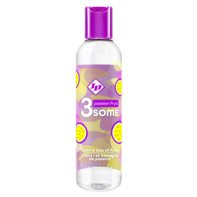 3some 3-in-1 Lubricant - Passion Fruit - 4 Fl. Oz.-Lubricants Creams & Glides-I.D. Lubricants-Andy's Adult World