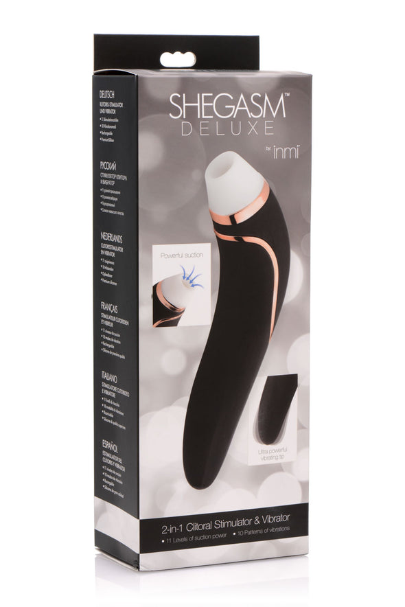 Shegasm Deluxe Clitoral Stimulator and Vibe - Black