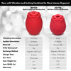 Mystic Rose Sucking and Vibrating Silicone Rose - Red-Vibrators-XR Brands inmi-Andy's Adult World
