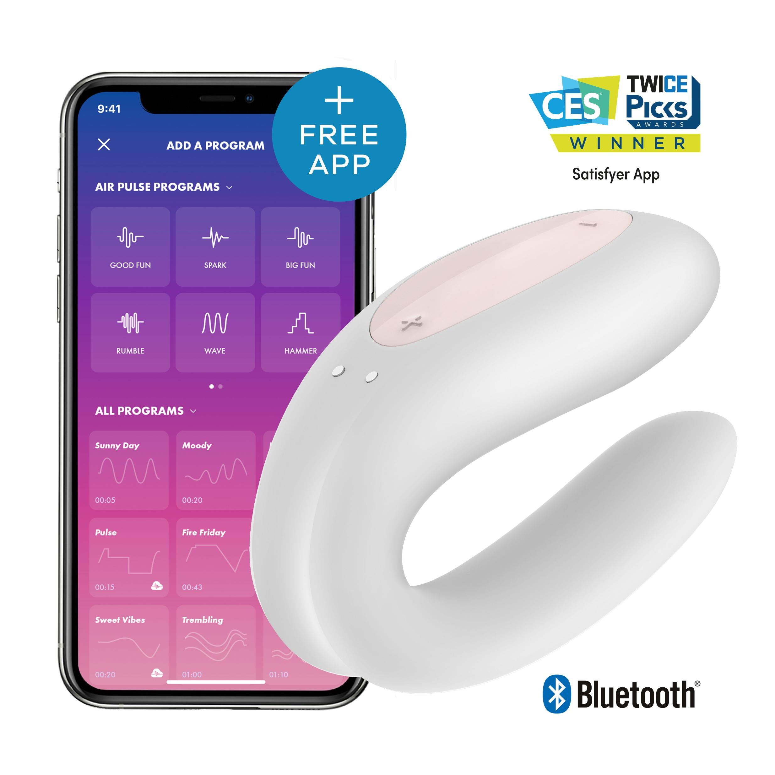 Double Joy - White-Couples Toys-Satisfyer-Andy's Adult World