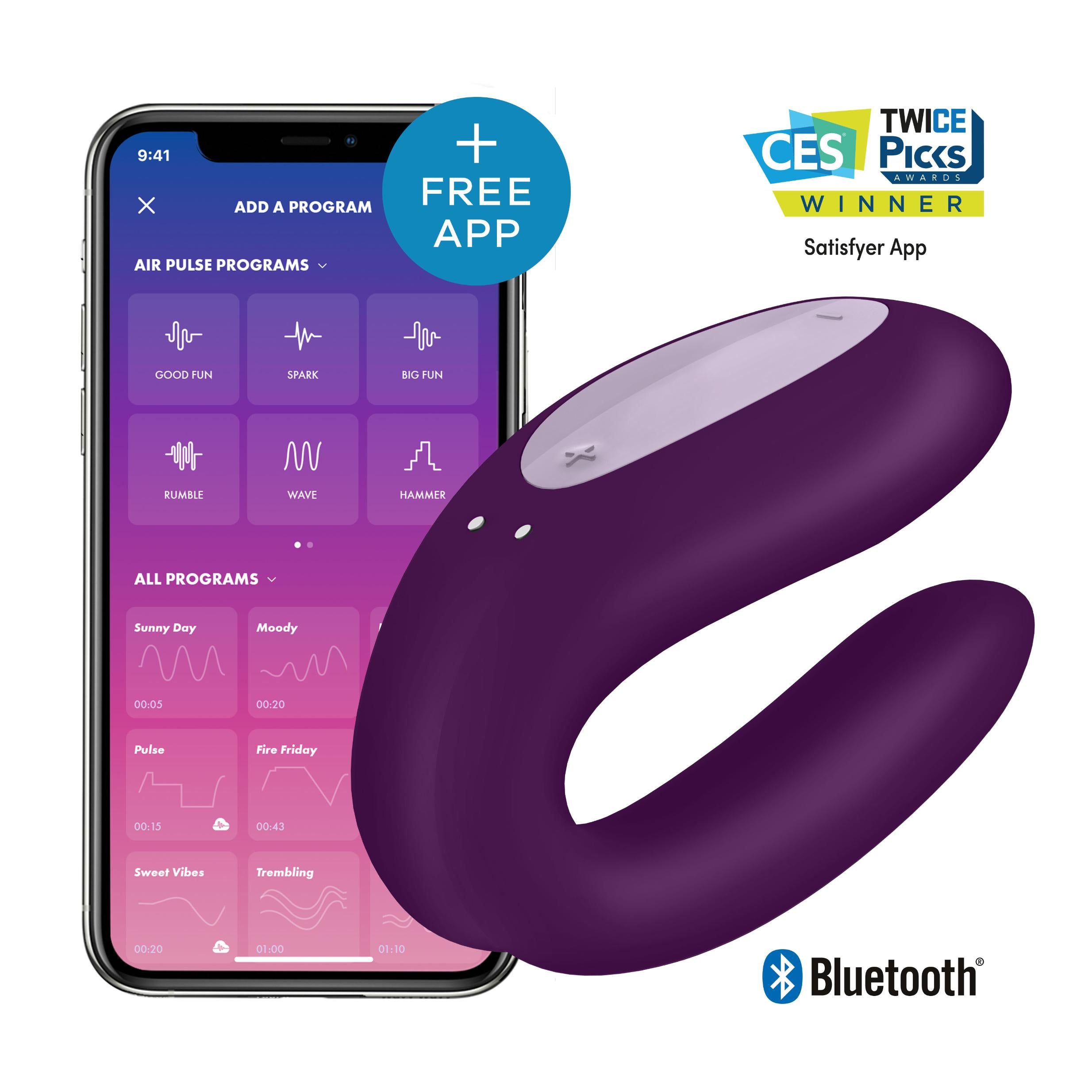 Double Joy - Violet-Couples Toys-Satisfyer-Andy's Adult World