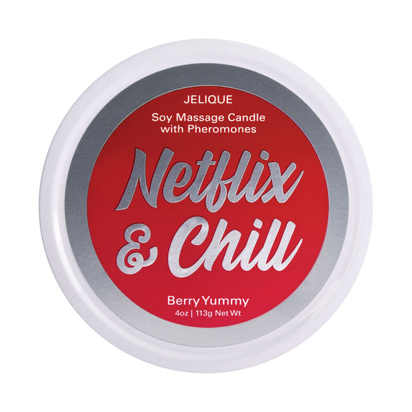 Massage Candle - Netflix and Chill - Berry Yummy - 4 Oz. Jar-Candles-Jelique Products-Andy's Adult World