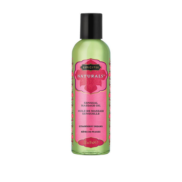 Naturals Massage Oil - Strawberry Dreams - 2 Fl Oz (59 ml)-Lubricants Creams & Glides-Kama Sutra-Andy's Adult World