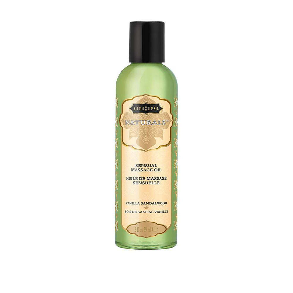 Naturals Massage Oil - Vanilla Sandalwood - 2 Fl Oz (59 ml)-Lubricants Creams & Glides-Kama Sutra-Andy's Adult World