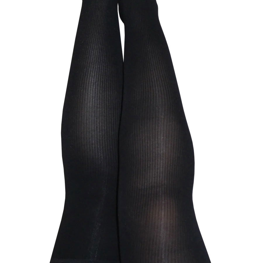 Dana Lynn - Ribbed Thigh High - Size D - Black-Lingerie & Sexy Apparel-Kix'ies-Andy's Adult World