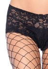 Fence Net Boy Short Pantyhose - One Size - Black