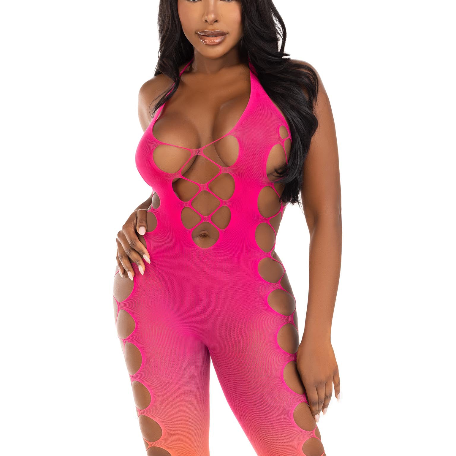 Ombre Footless Bodystocking - One Size - Sunset-Lingerie & Sexy Apparel-Leg Avenue-Andy's Adult World