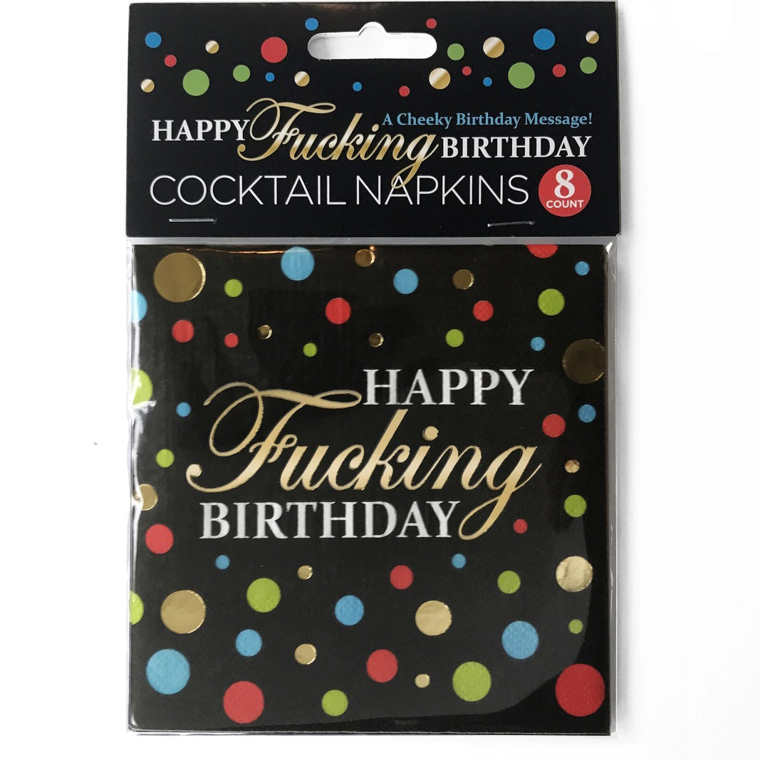 Happy Fucking Birthday Cocktail Napkins-Party Supplies-Little Genie-Andy's Adult World