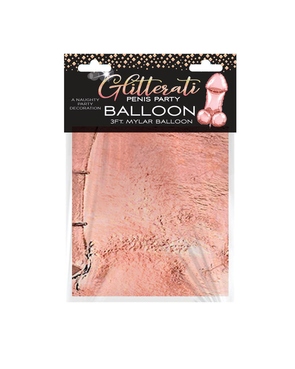 Glitterati Penis Party Balloon - Rose Gold-Bachelor & Bachelorette Items-Little Genie-Andy's Adult World