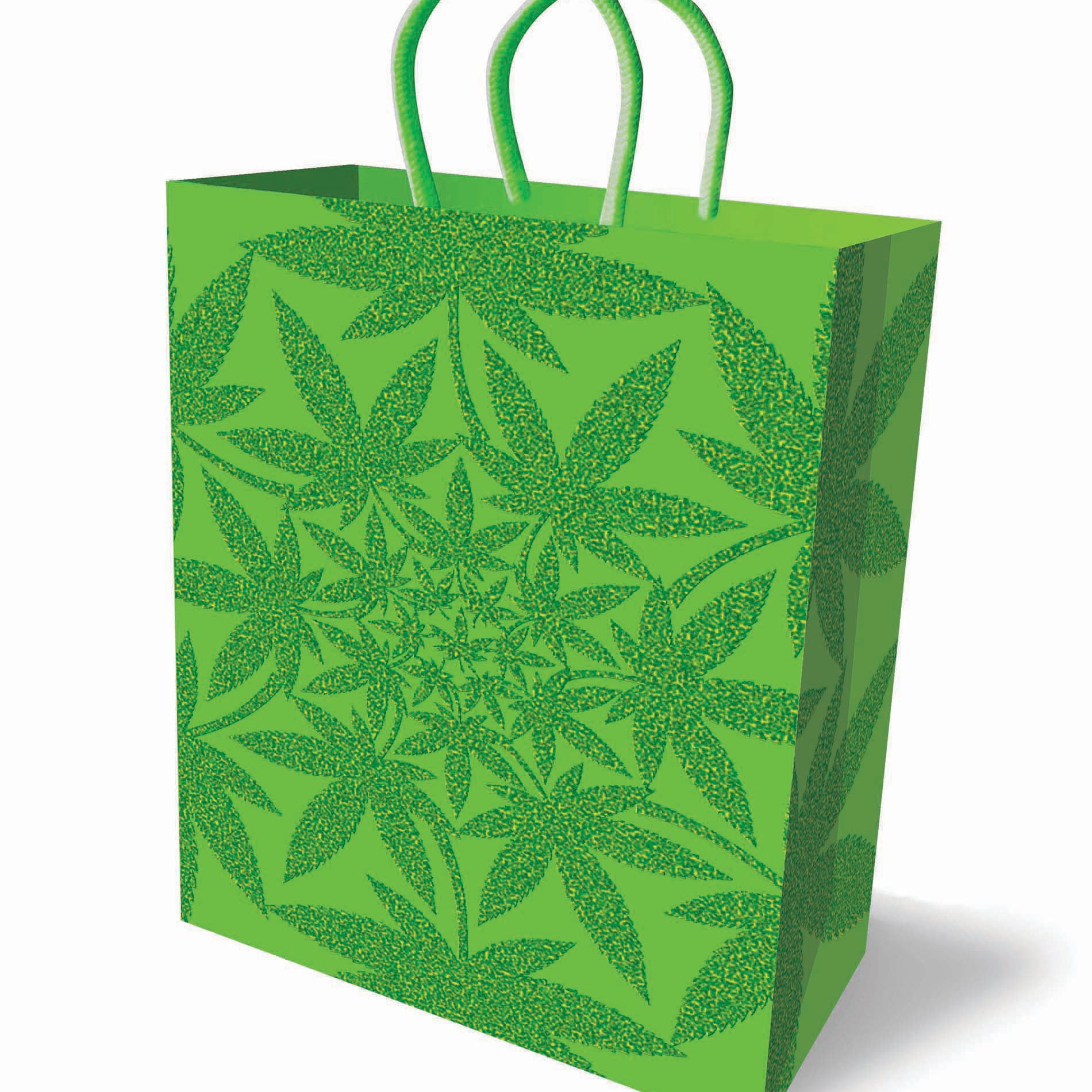 Glitter Ganja Gift Bag - Green-Gag Gifts & Novelties-Little Genie-Andy's Adult World