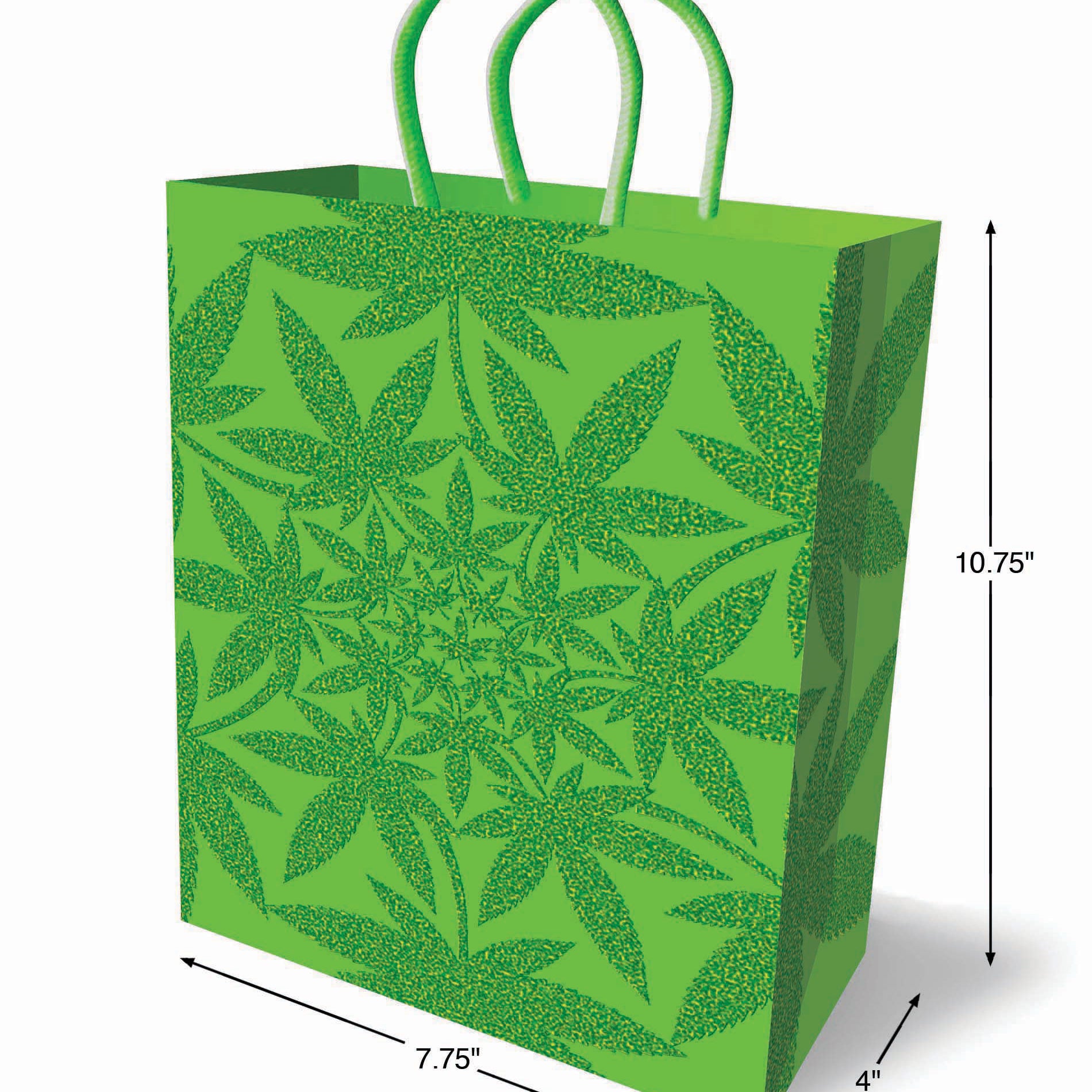 Glitter Ganja Gift Bag - Green-Gag Gifts & Novelties-Little Genie-Andy's Adult World