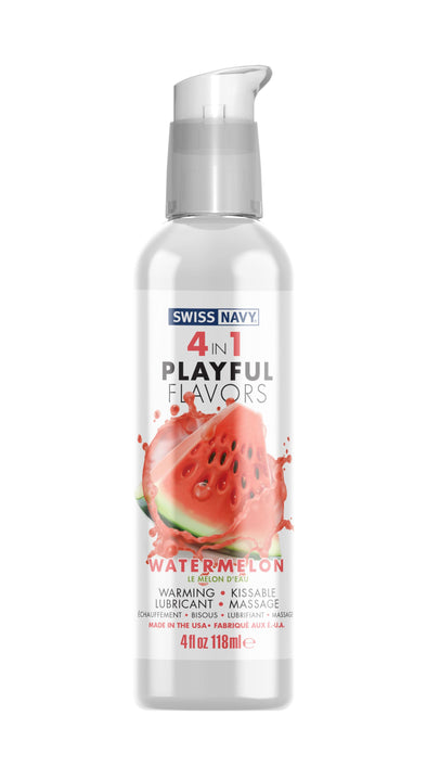 Swiss Navy 4-in-1 Playful Flavors - Watermelon 4 Oz-Lubricants Creams & Glides-M.D. Science Lab-Andy's Adult World