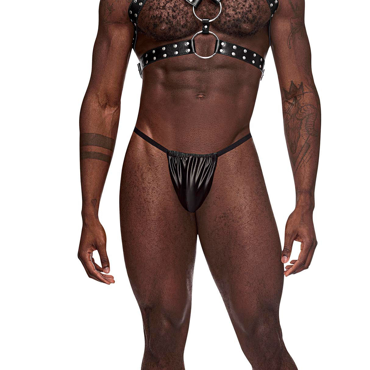 Gemini Leather Harness - One Size - Black-Bondage & Fetish Toys-Male Power-Andy's Adult World