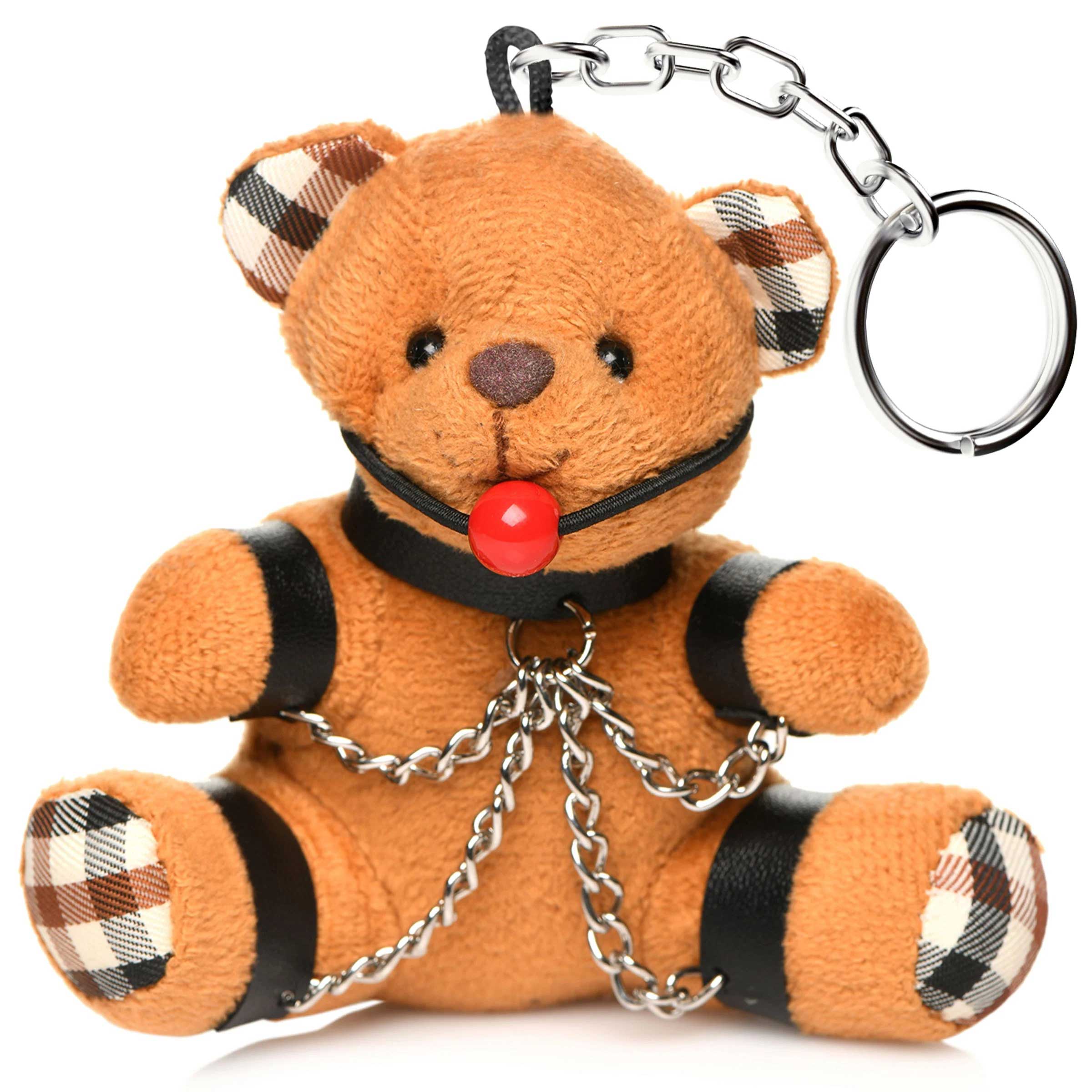 Gagged Teddy Bear Keychain-Gag Gifts & Novelties-XR Brands Master Series-Andy's Adult World