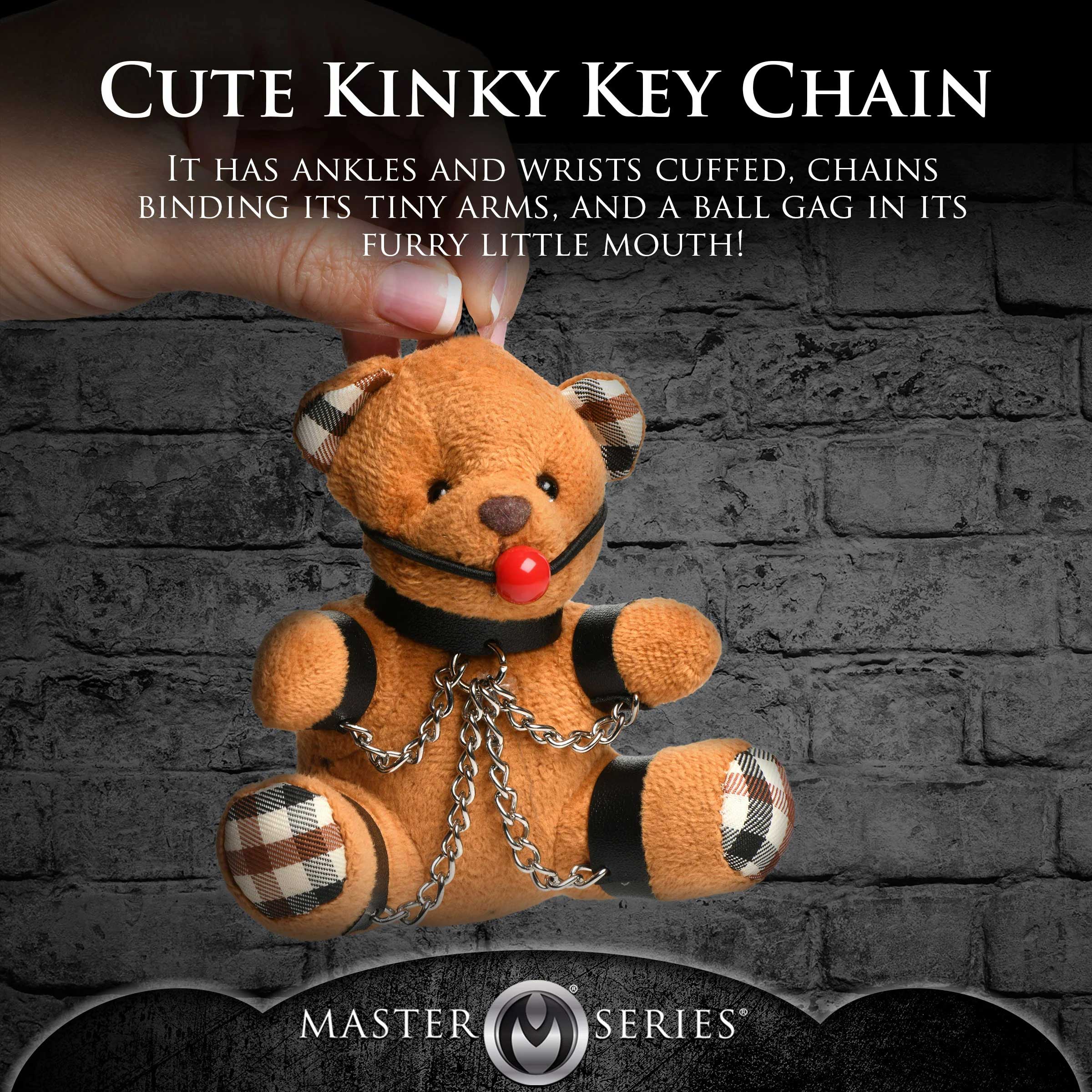 Gagged Teddy Bear Keychain-Gag Gifts & Novelties-XR Brands Master Series-Andy's Adult World