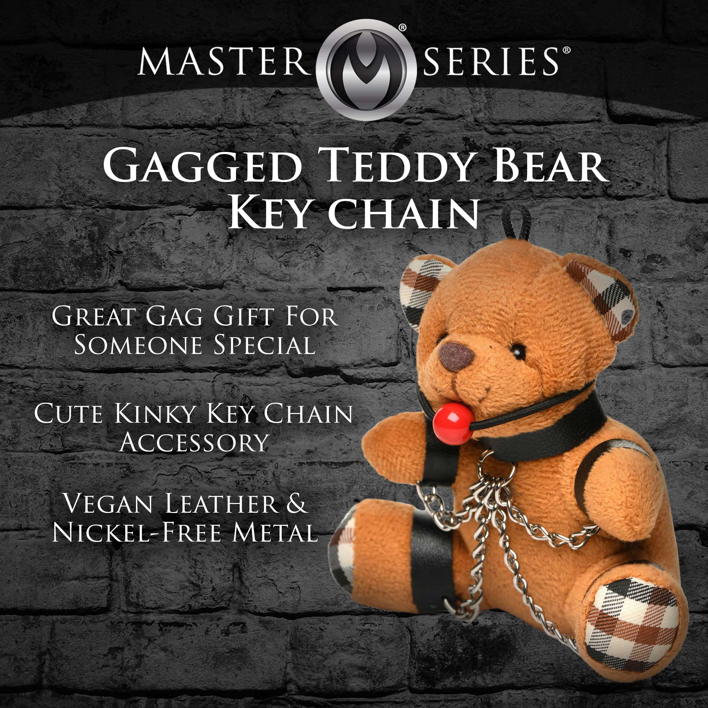 Gagged Teddy Bear Keychain-Gag Gifts & Novelties-XR Brands Master Series-Andy's Adult World