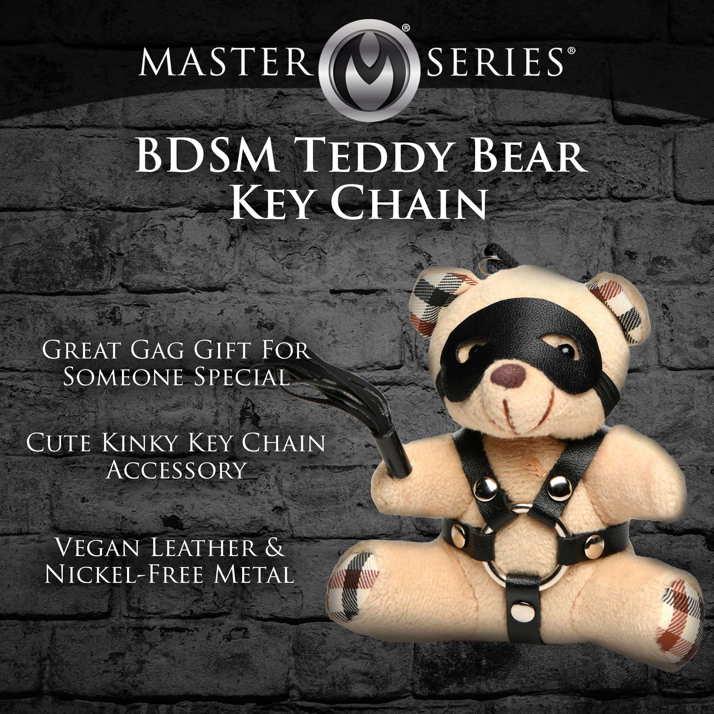 BDSM Teddy Bear Keychain-Gag Gifts & Novelties-XR Brands Master Series-Andy's Adult World