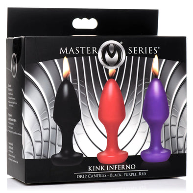 Kink Inferno Drip Candles - Black, Purple, Red-Candles-XR Brands Master Series-Andy's Adult World