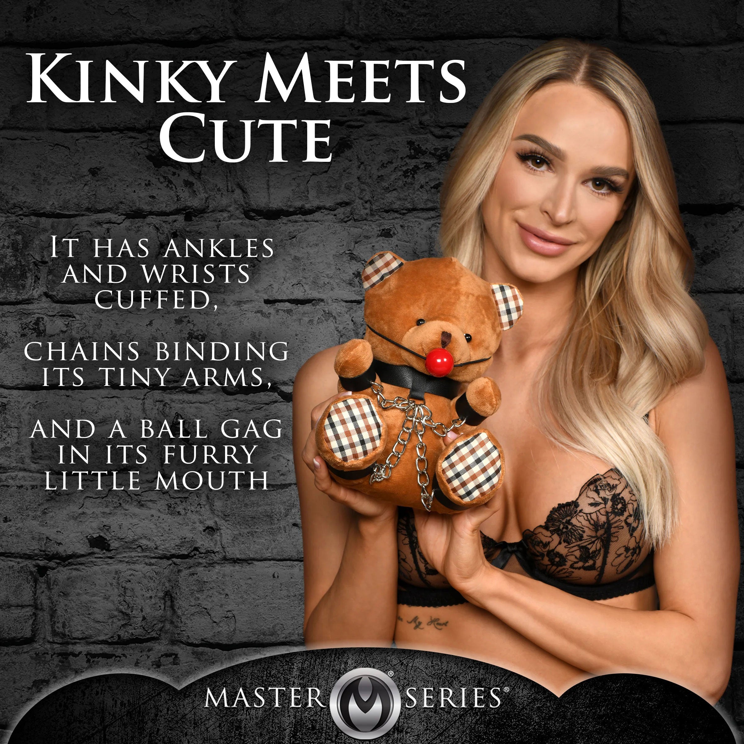 Gagged Teddy Bear Plush-Party Supplies-XR Brands Master Series-Andy's Adult World