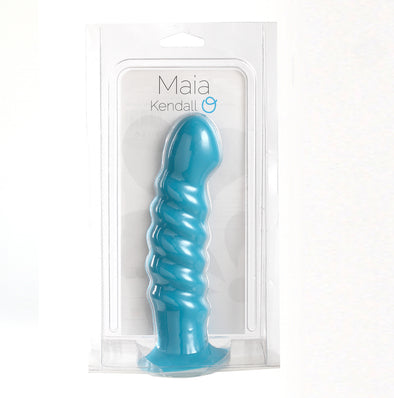 Kendall Silicone Dong Swirled Satin Finish - Neon Blue-Dildos & Dongs-Maia Toys-Andy's Adult World