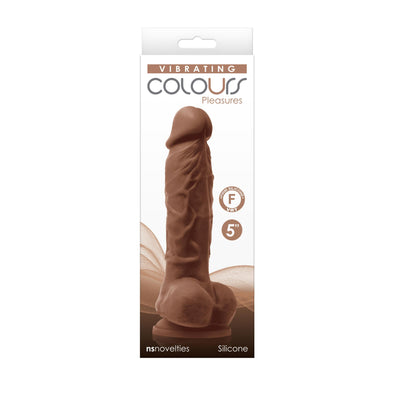 Colours - Pleasures - Vibrating - 5 Inch Dildo - Brown-Dildos & Dongs-nsnovelties-Andy's Adult World