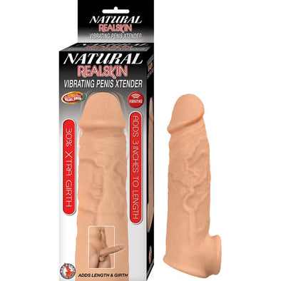 Natural Realskin Vibrating Penis Xtender-Penis Extension & Sleeves-Nasstoys-Andy's Adult World