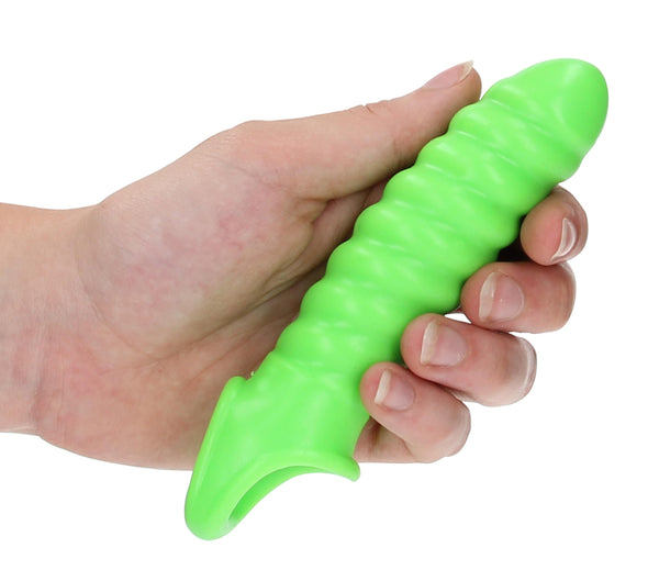 Swirl Stretchy Penis Sleeve - Glow in the Dark-Penis Extension & Sleeves-Shots Ouch!-Andy's Adult World