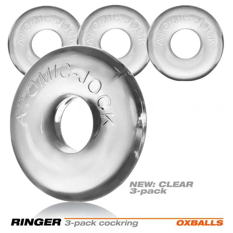 Ringer 3-Pack Do-Nut-1 - Clear-Cockrings-Oxballs-Andy's Adult World