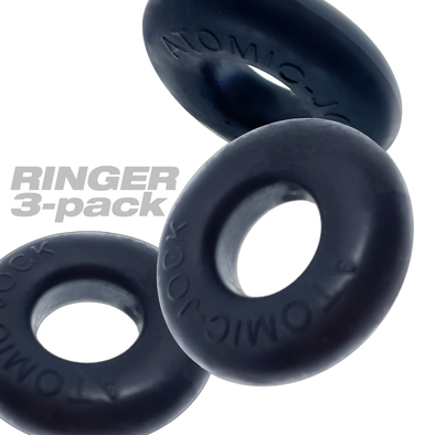 Ringer Cockring 3 Pack - Small - Night Black-Cockrings-Oxballs-Andy's Adult World